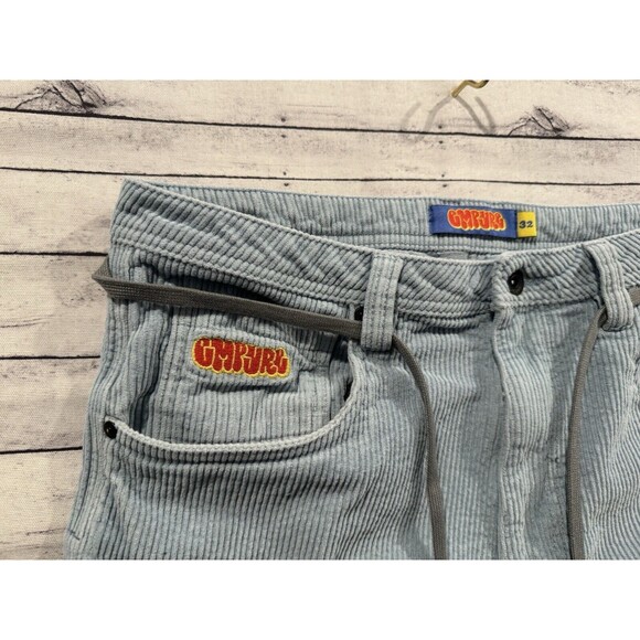 VTG EMPYRE Mens Relax Corduroy Pant Sz 32 Light Blue Skate Wide Leg Baggy W FLAW - Picture 5 of 16